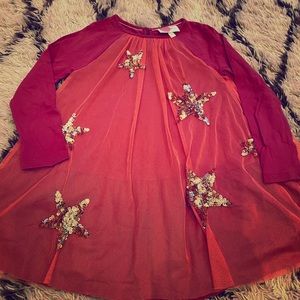 Mini Boden sparkly star perfect twirl dress sz 4-5